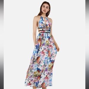 Express White and Blue Strappy Dress